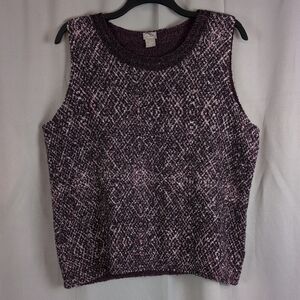 Chico's Purple Ribbed Boxy Tank Top